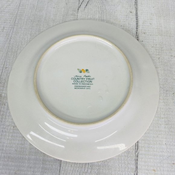 Julie Pople Avon COUNTRY FRUIT COLLECTION Porcelain Lemon Rim Saucers Set of 4 - Picture 9 of 16